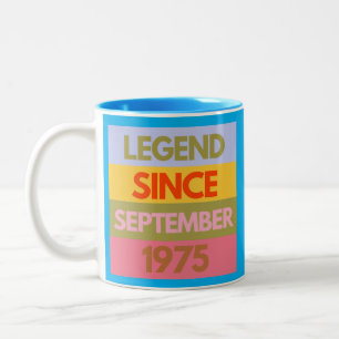 Förklaring sedan SEPTEMBER 1975 50:e födelsedagen Två-Tonad Mugg