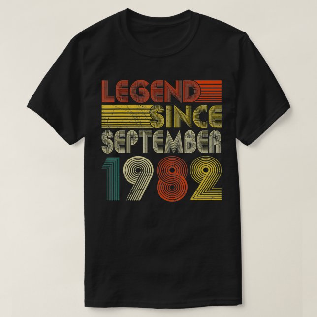 Förklaring sedan september 1982 Retro 40:e födelse T Shirt (Design framsida)