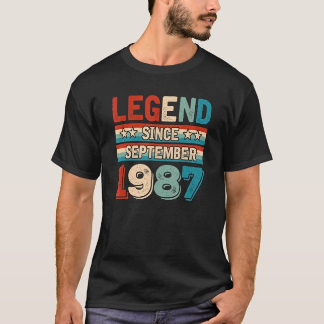 Förklaring sedan september 1987 Retro 35 år gammal T Shirt (Framsida)
