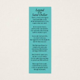 Förklaring till det reviderade Sand Dollar-bokmärk Litet Visitkort