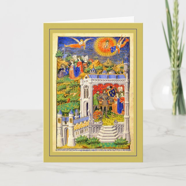 Förklaring till Fransken Guld Fleur de Lis Helgkort (Framsida)