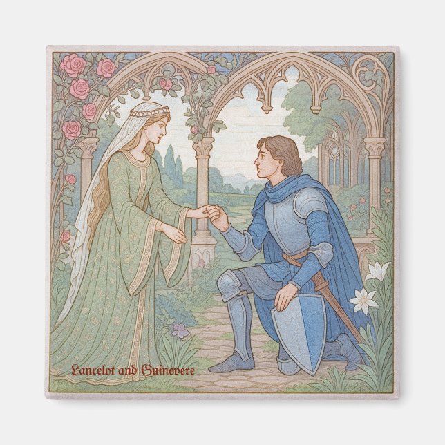 Förklaring till Lancelot och Guinevere Magnet (Framsidan)