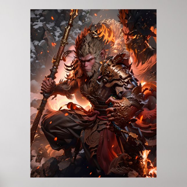 Förklaring till svart myt wukong poster (Framsidan)