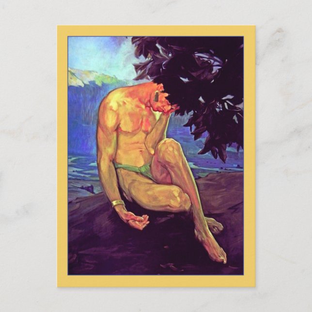 Förklaring till Vulkaner av Saturnino Herran Vykort (Framsida)