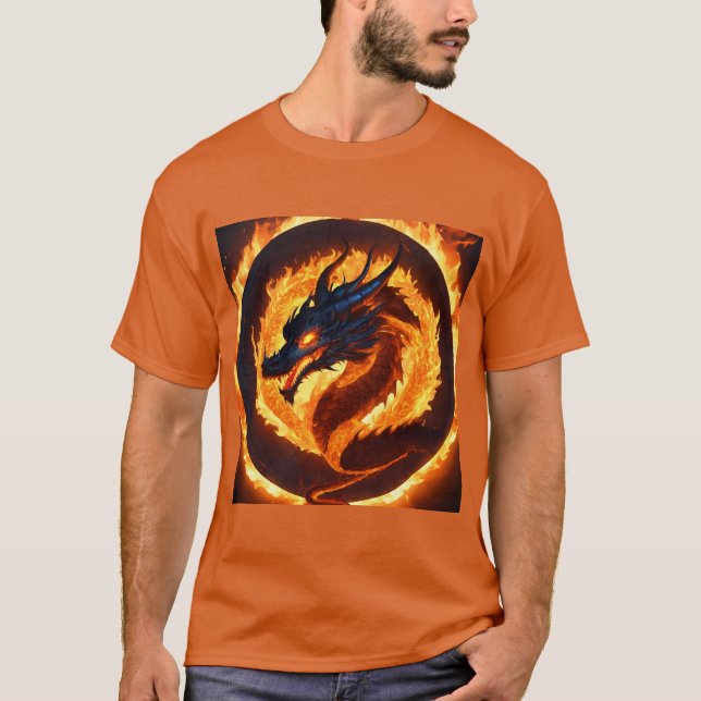 Förklaringar är förfalskade i Dragons brand T Shirt (Framsida)