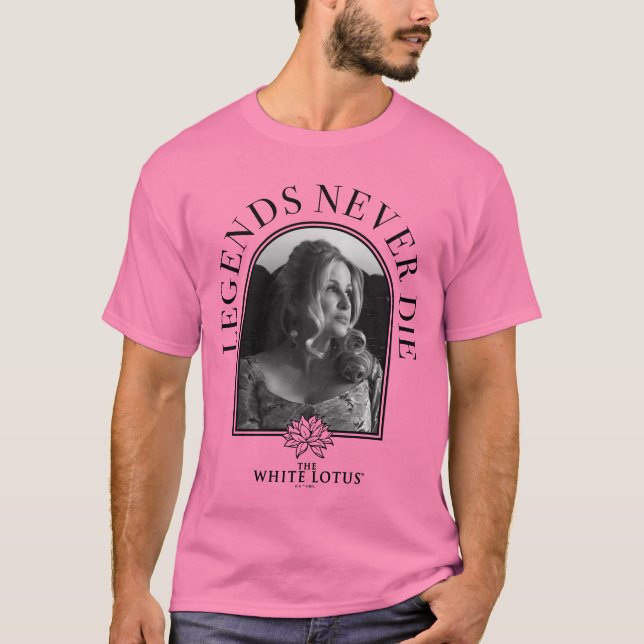 Förklaringar dör aldrig - den vita lotus t shirt (Framsida)
