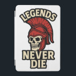 Förklaringar dör aldrig iPad mini skydd<br><div class="desc">Spartan skallgrafik med meddelandet "Legends Aldrig Die",  som symboliserar evig styrka och mod.</div>