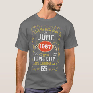 Förklaringar födda i juni 1957 65e Födelsedag 65 å T Shirt