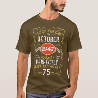 Förklaringar födda i oktober 1947 75:e 75 år t shirt