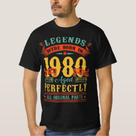 Förklaringar föddes 1980, Legend 1980 Bday Gift T Shirt