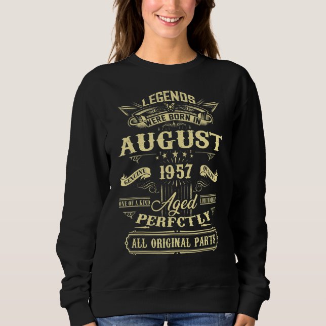 Förklaringar föddes i augusti 1957 65ens födelseda t shirt (Framsida)