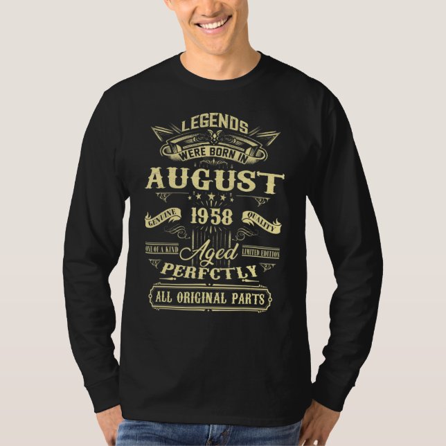 Förklaringar föddes i augusti 1958 64:e födelsedag t shirt (Framsida)