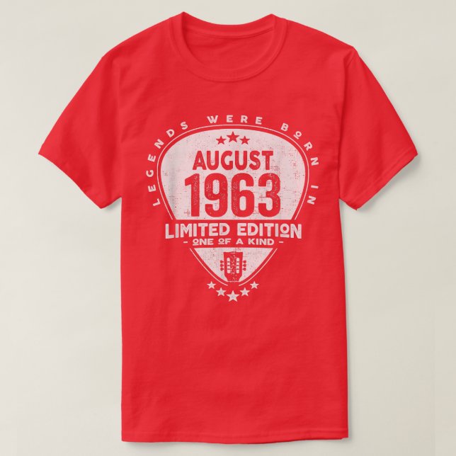 Förklaringar föddes i augusti 1963 Guitar 2079 T Shirt (Design framsida)