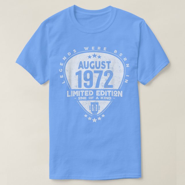 Förklaringar föddes i augusti 1972 Guitar 2082 T Shirt (Design framsida)
