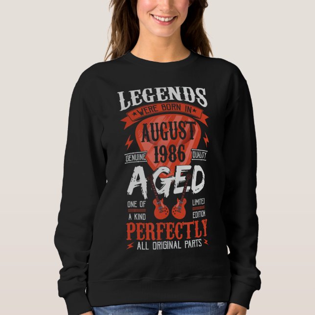 Förklaringar föddes i augusti 1986 Gitarr Plektrum T Shirt (Framsida)