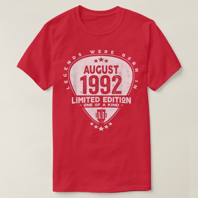 Förklaringar föddes i augusti 1992 Guitar 2086 T Shirt (Design framsida)