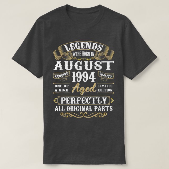 Förklaringar föddes i augusti 1994, 28:e födelseda t shirt (Design framsida)