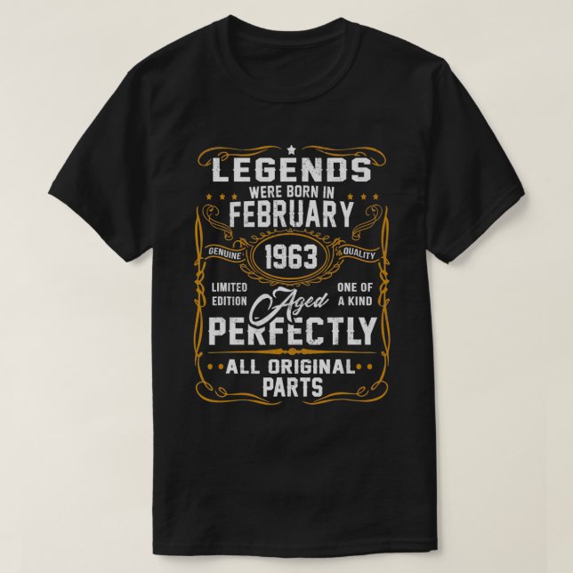 Förklaringar föddes i februari 1963, 58:e födelsed t shirt (Design framsida)