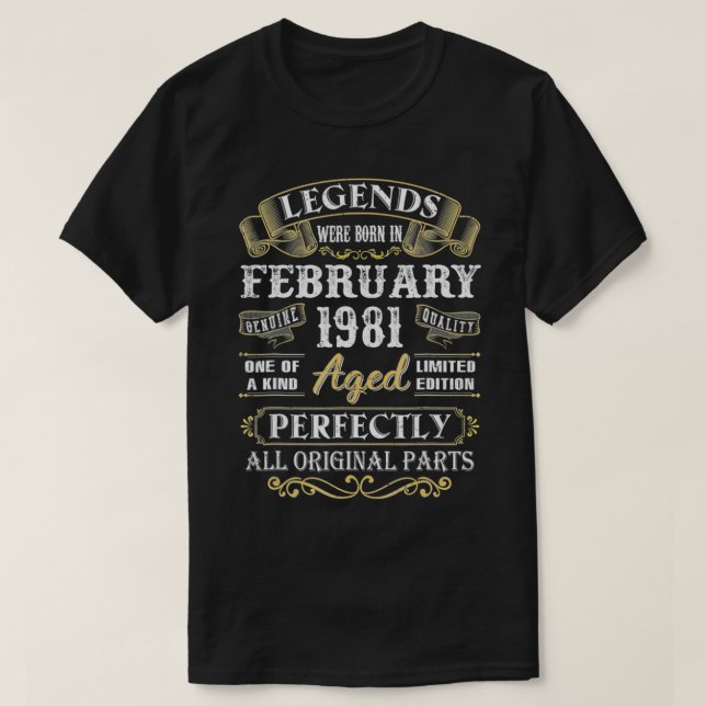 Förklaringar föddes i februari 1981 39:e födelseda t shirt (Design framsida)