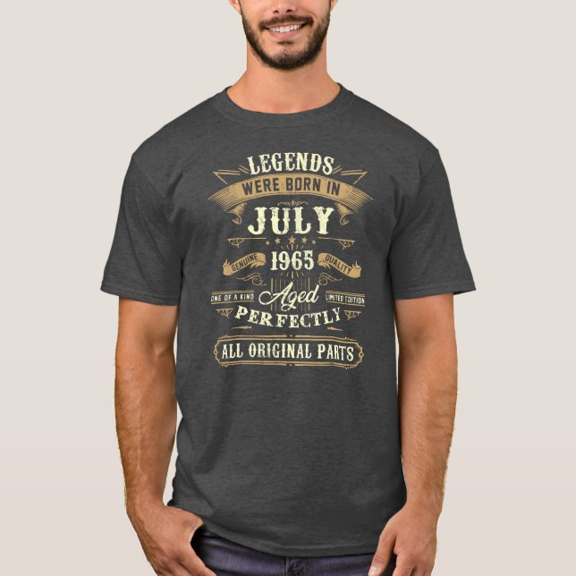 Förklaringar föddes i juli 1965, 57:e födelsedagen t shirt (Framsida)