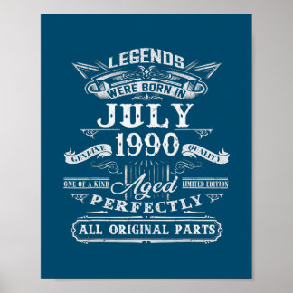 Förklaringar föddes i juli 1990 32:a födelsedagen poster