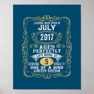Förklaringar föddes i juli 2017 femte födelsedagen poster