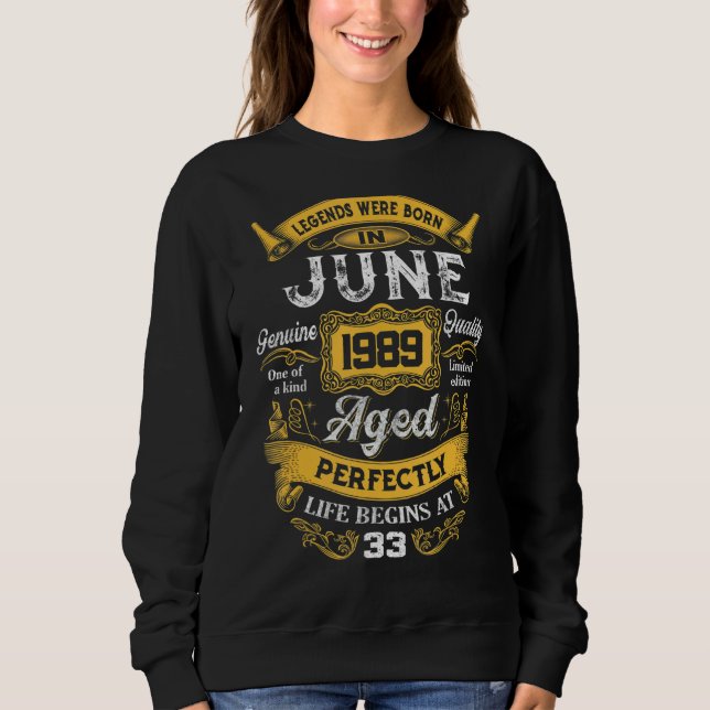 Förklaringar föddes i juni 1989 33:e födelsedagen t shirt (Framsida)