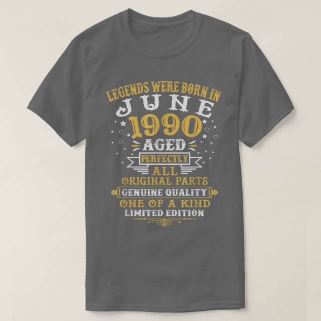 Förklaringar föddes i juni 1990 32 år gamla 32 år  t shirt (Design framsida)