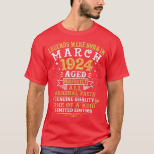 Förklaringar föddes i mars 1924 98 år gammal 98 år t shirt