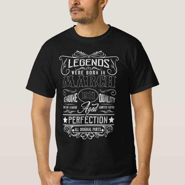 Förklaringar föddes i mars 1971 och alla originald t shirt (Framsida)