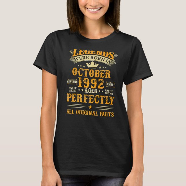 Förklaringar föddes i oktober 1992 30 år gamla 30  t shirt (Framsida)