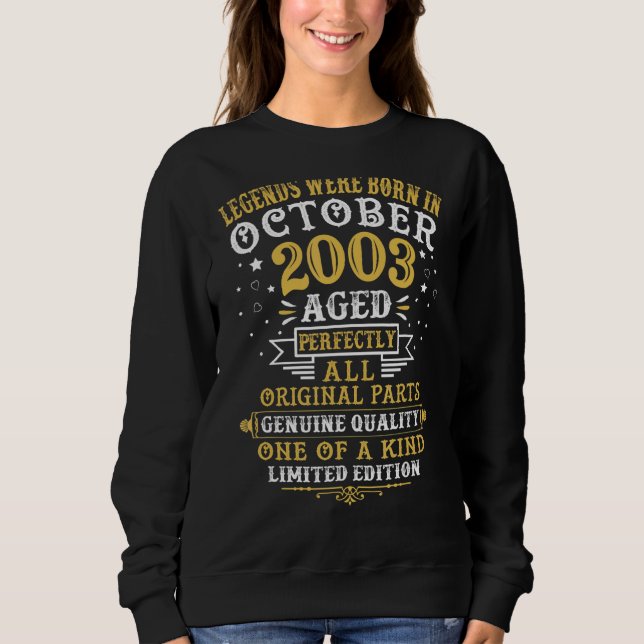 Förklaringar föddes i oktober 2003 19 år gamla 19  t shirt (Framsida)