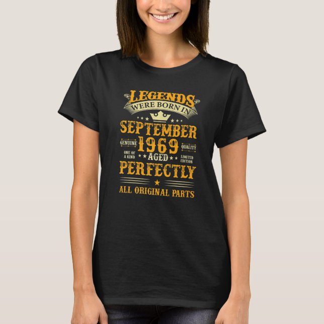 Förklaringar föddes i september 1969 53 år gamla 5 t shirt (Framsida)