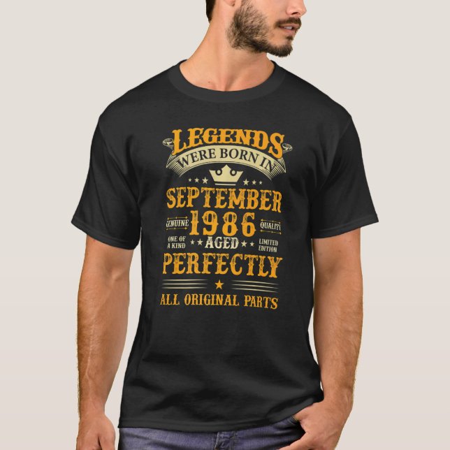 Förklaringar föddes i september 1986 36 år gamla 3 t shirt (Framsida)