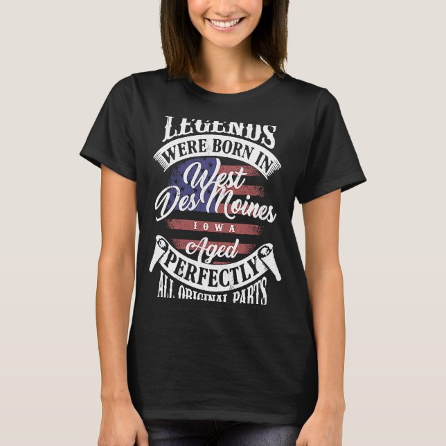 Förklaringar föddes i Väster Des Moines Iowa-Vinta T Shirt (Framsida)