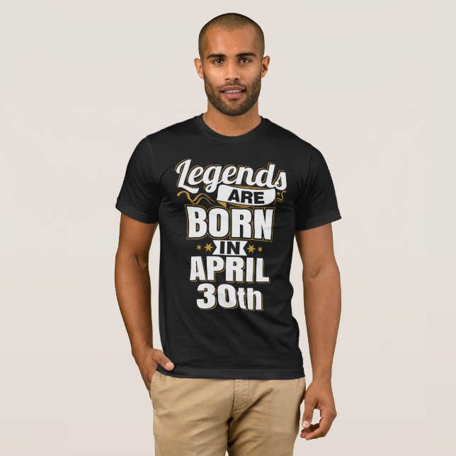 Förklaringar föds i april 30 t shirt (Hel framsida)