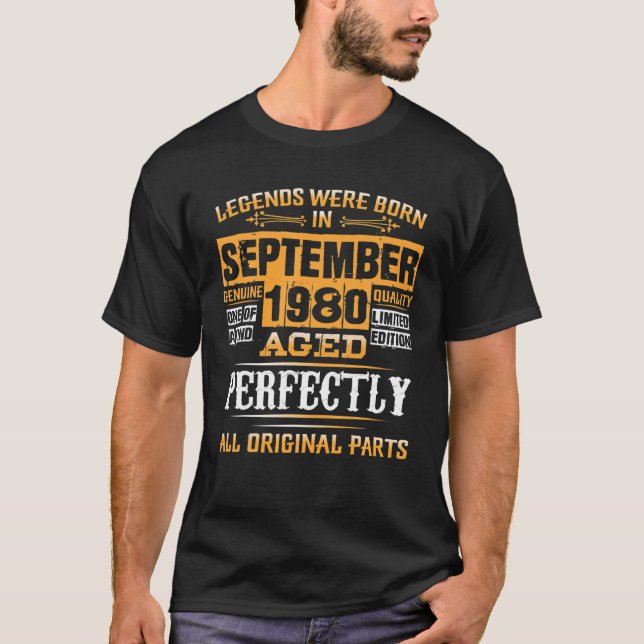 Förklaringar från september 1980 40 födelsedagsgåv t shirt (Framsida)