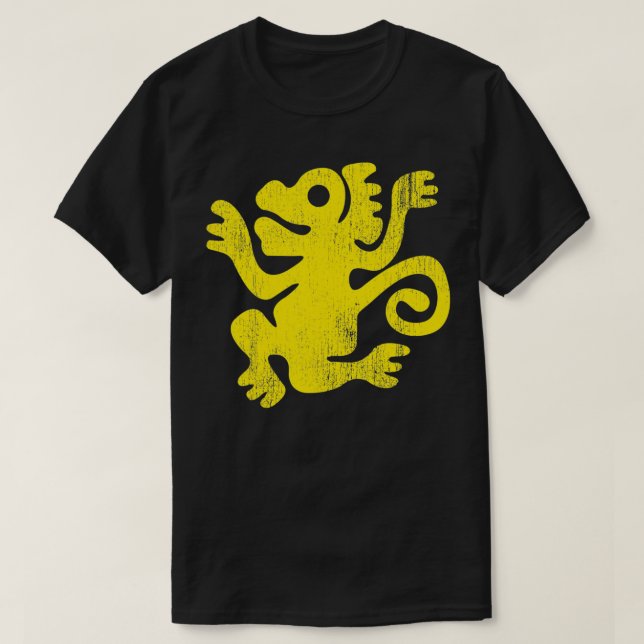 Förklaringar till den Gömt Temple Grönt-apan T Shirt (Design framsida)