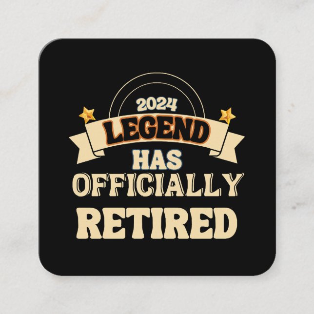 Förklaringen har officiellt gått i pension fyrkantigt visitkort (Framsida)