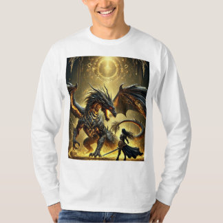 Förklaringsklass: Molten Guld Dragon & Warrior T Shirt