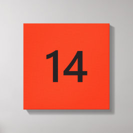 Förklaringsnummer 14 i orange och svart canvastryck