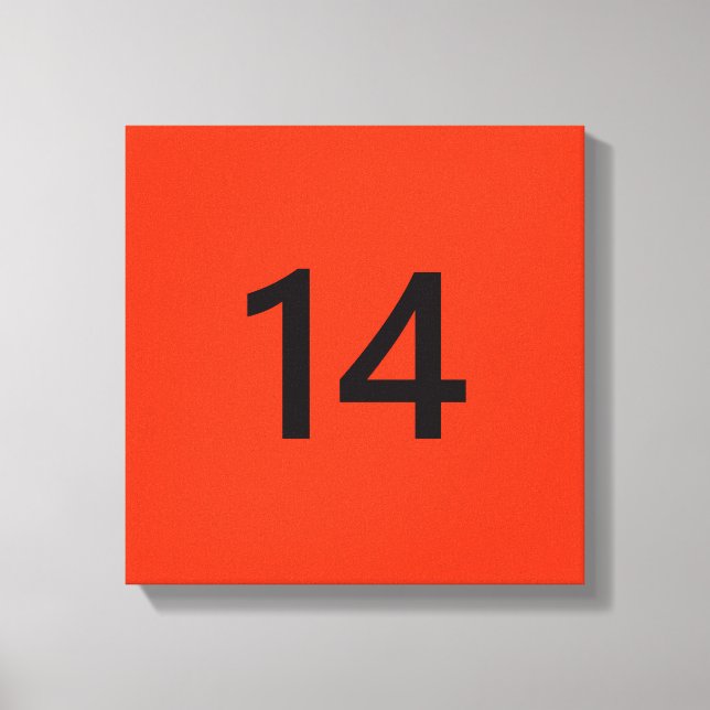 Förklaringsnummer 14 i orange och svart canvastryck (Framsida)