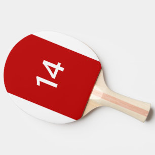 Förklaringsnummer 14 i rött och vitt pingisracket