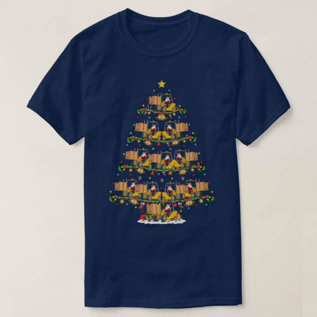 Forklift Älskare Julafton Matching Santa Forklift  T Shirt (Design framsida)