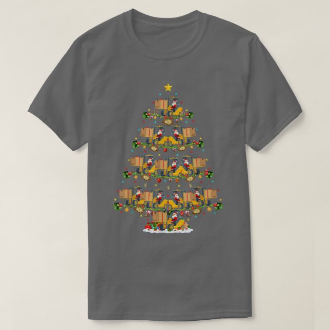Forklift Älskare Julafton Matching Santa Forklift  T Shirt (Design framsida)