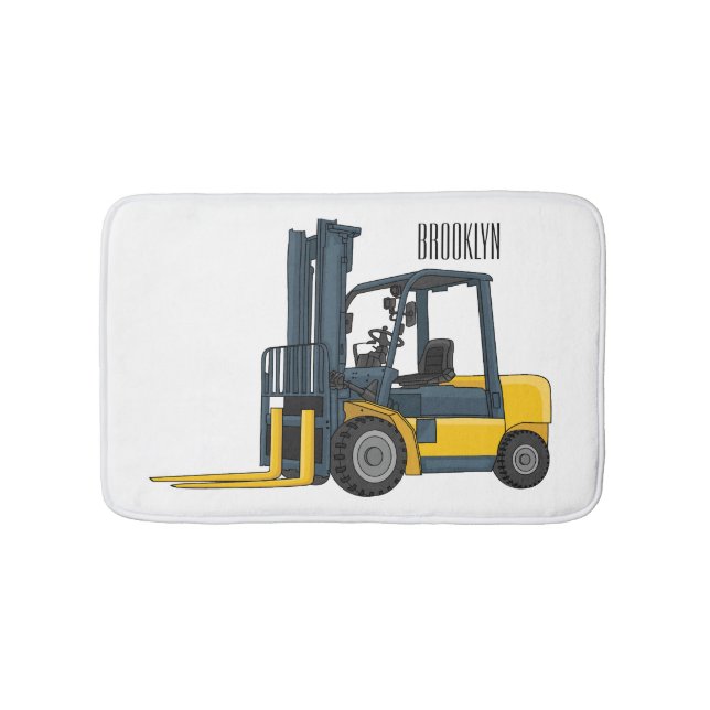 Forklift cartoon illustration badrumsmatta (Framsidan)