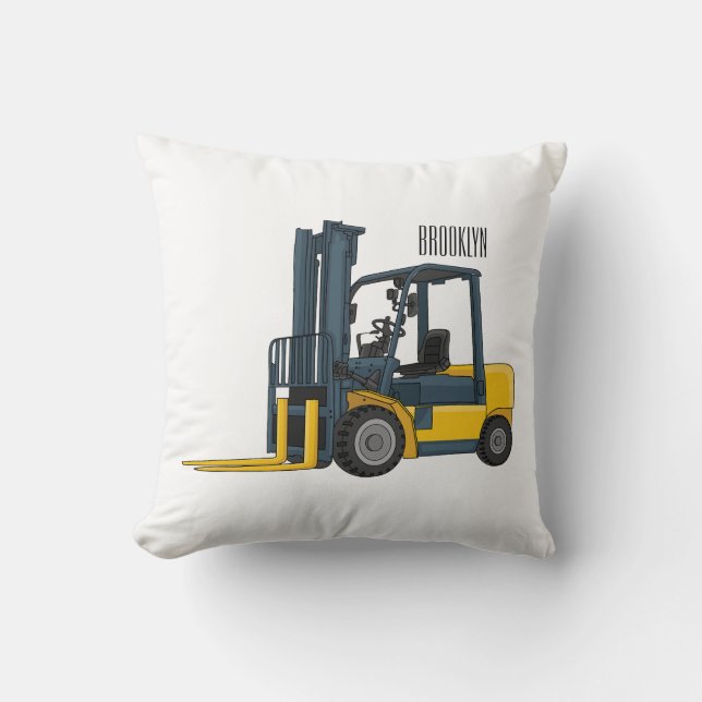 Forklift cartoon illustration kudde (Framsida)
