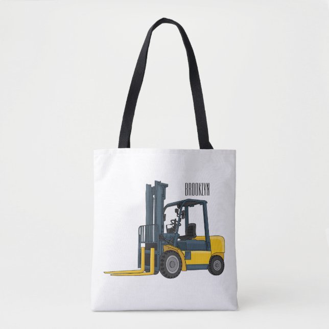 Forklift cartoon illustration tygkasse (Framsida)