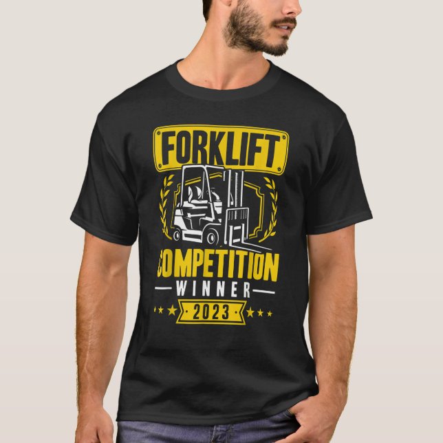Forklift Competition Winner 2023 Certified Forklif T Shirt (Framsida)