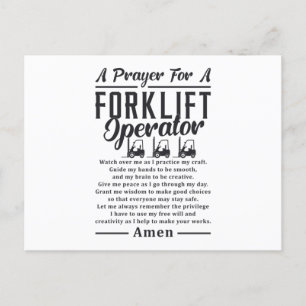 Forklift Driver A Prayer for A Forklift Operator Vykort